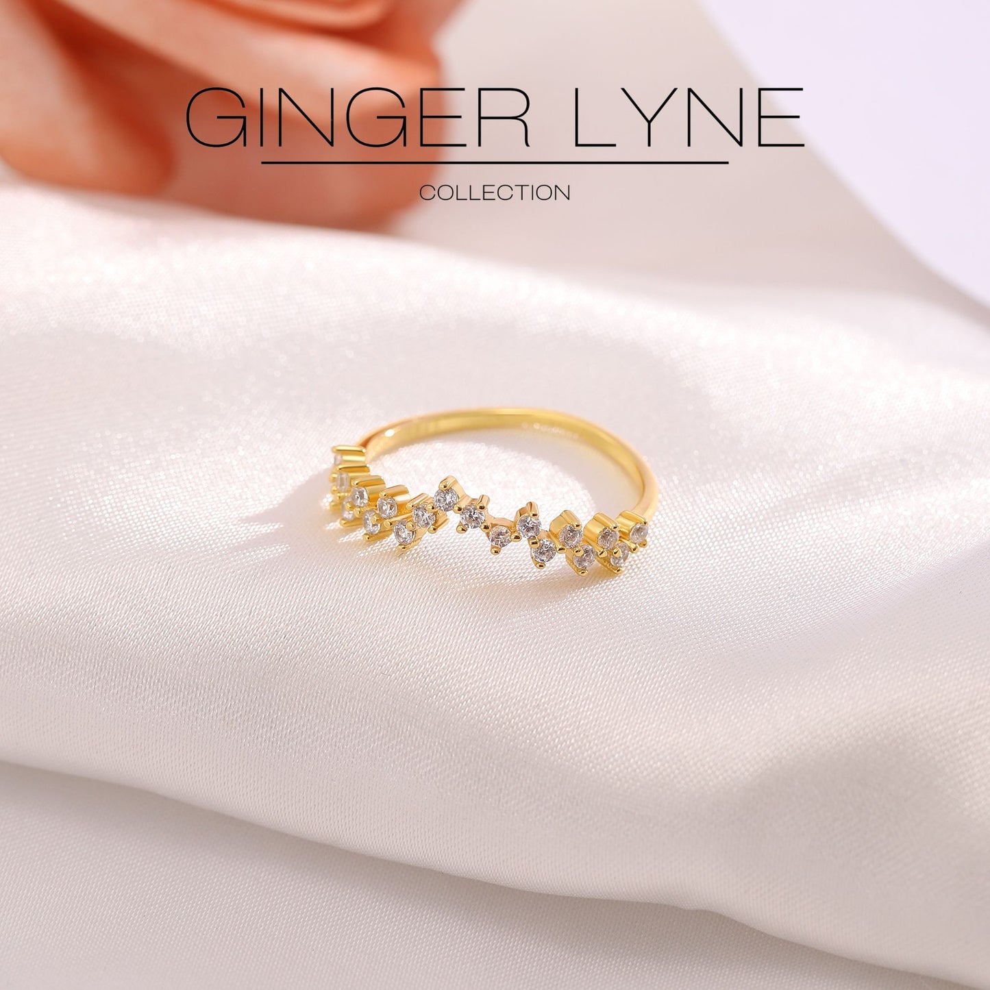 VivianaHalfEternityRingforWomenSterlingSilverCZAnniversaryBandStackableChevronCurvebyGingerLyne_Gold-3