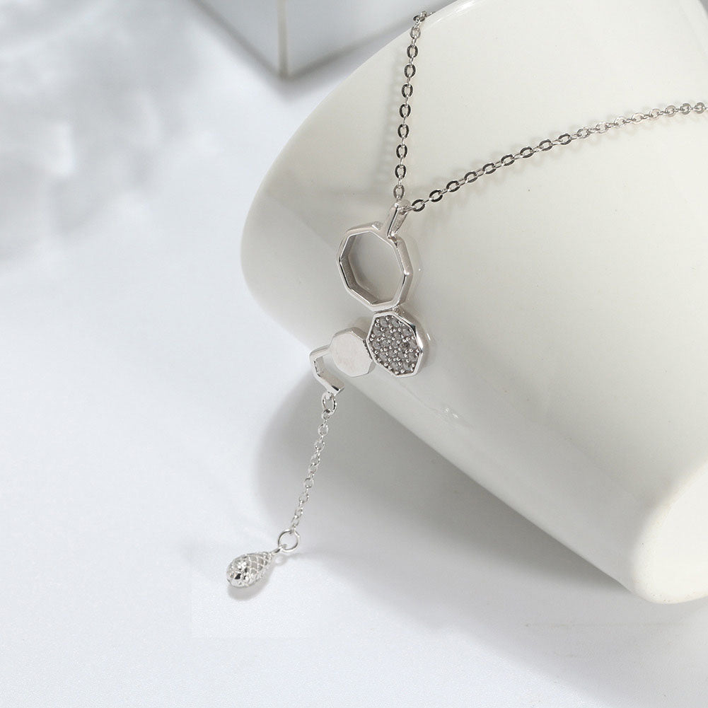 HoneycombDanglePendantNecklaceforWomenCzSterlingSilverGingerLyneCollection_Clear-3