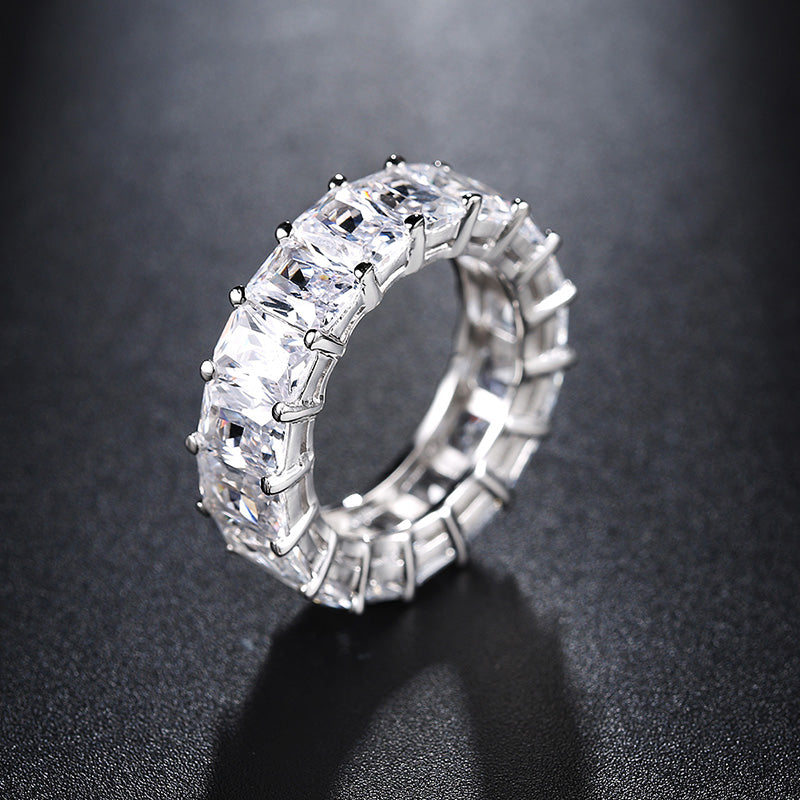 EternityWeddingBandforWomenEmeraldCutCzSterlingSilverGingerLyneCollection_Clear-4