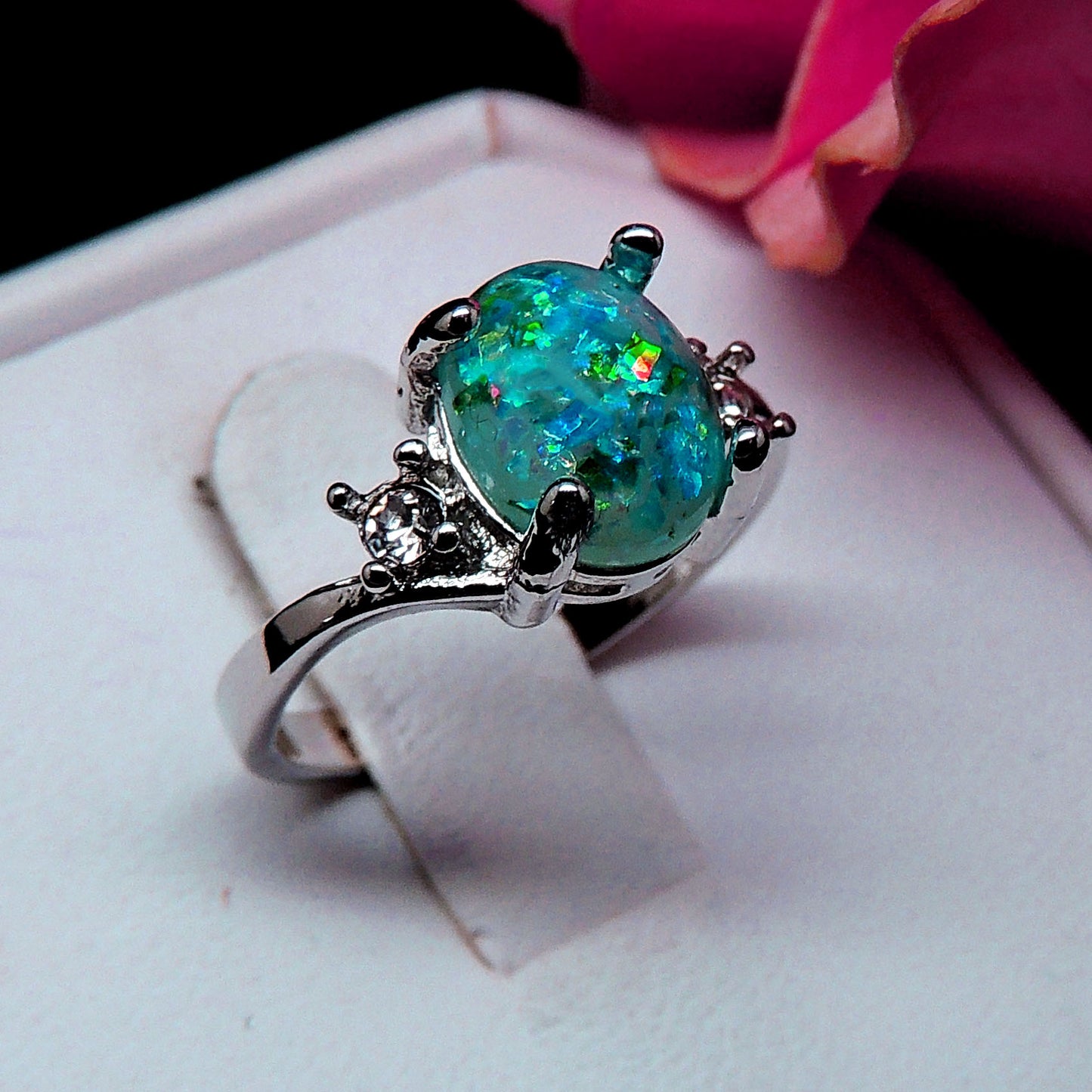 ArletteSimulatedFireGreenorPurpleOpalRingWomensEngagementGingerLyneCollection_Green-3