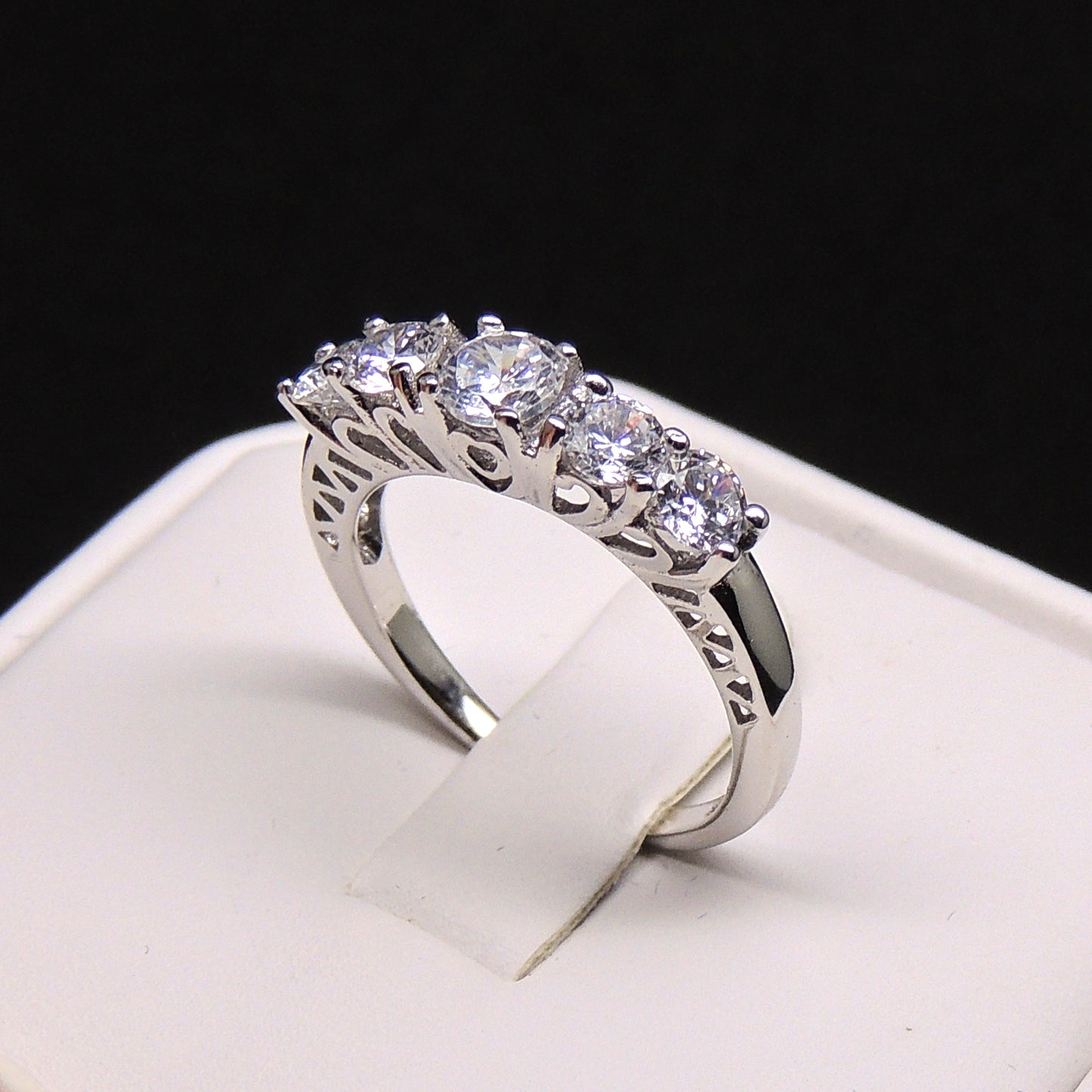 ScarletAnniversaryBandRingCzSterlingSilverWomensGingerLyneCollection10_Silver-3
