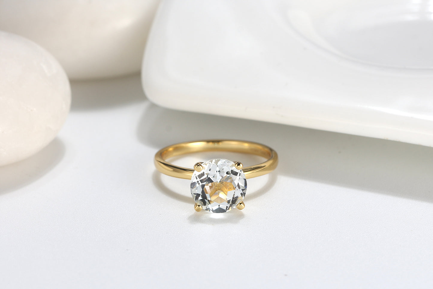 AmoreEngagementRingWomen1,2or3CtTopazSterlingGingerLyneCollection_Gold3Carat-2