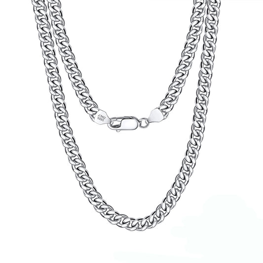 MiamiCubanLinkChainNecklaceforMenWomen18ItalianSterlingSilver7mmGingerLyneCollection_Silver-1