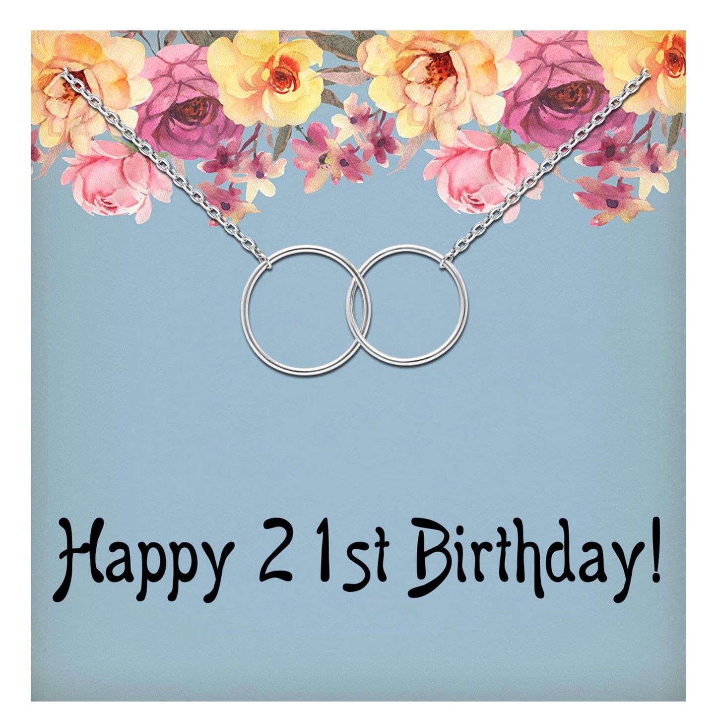 21stBirthdayGreetingCardSilverLinkedCirclesNecklaceWomensGingerLyneCollection_Birthday-21-1