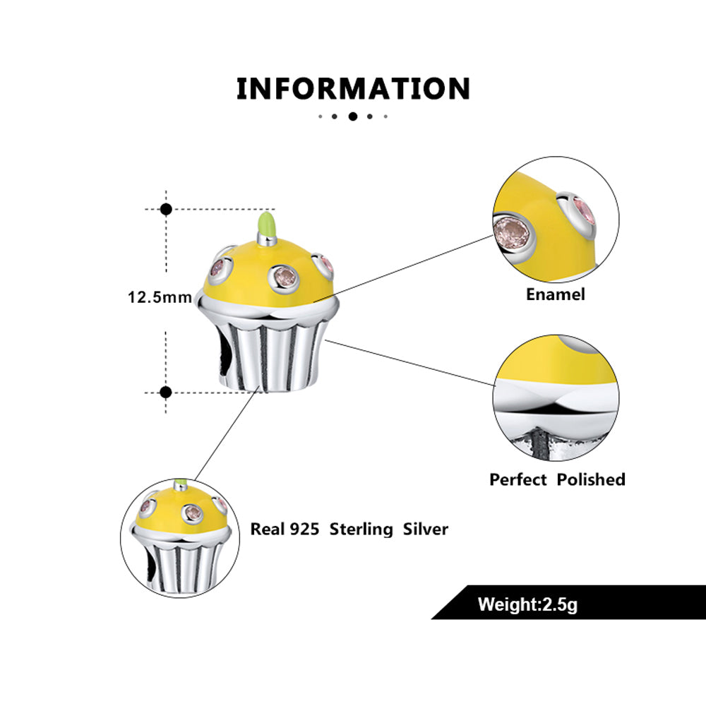 BirthdayCupcakeCharmEuropeanBeadSterlingSilverGingerLyneCollection_Yellow-6