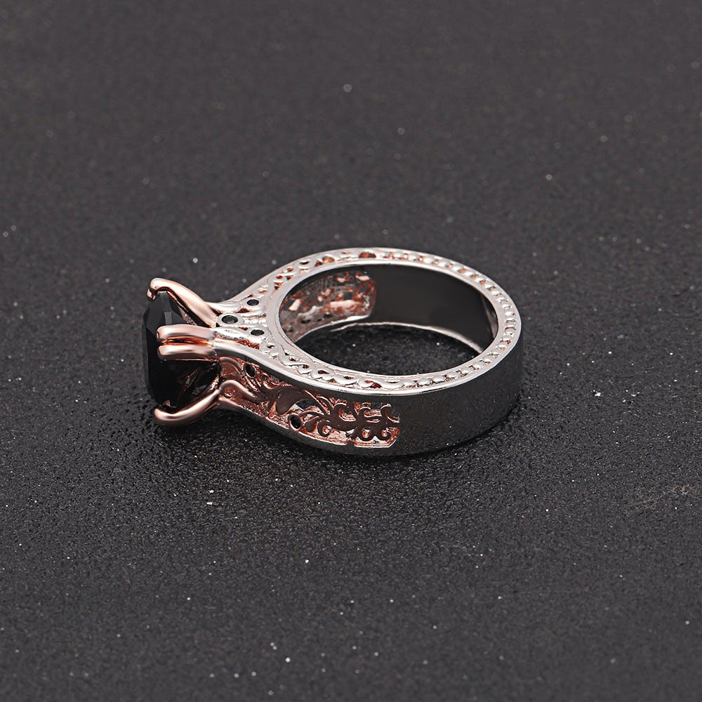 NadiaEngagementRingSolitiareCzRoseGoldPlatedWomensGingerLyneCollection_Black/Silver-5
