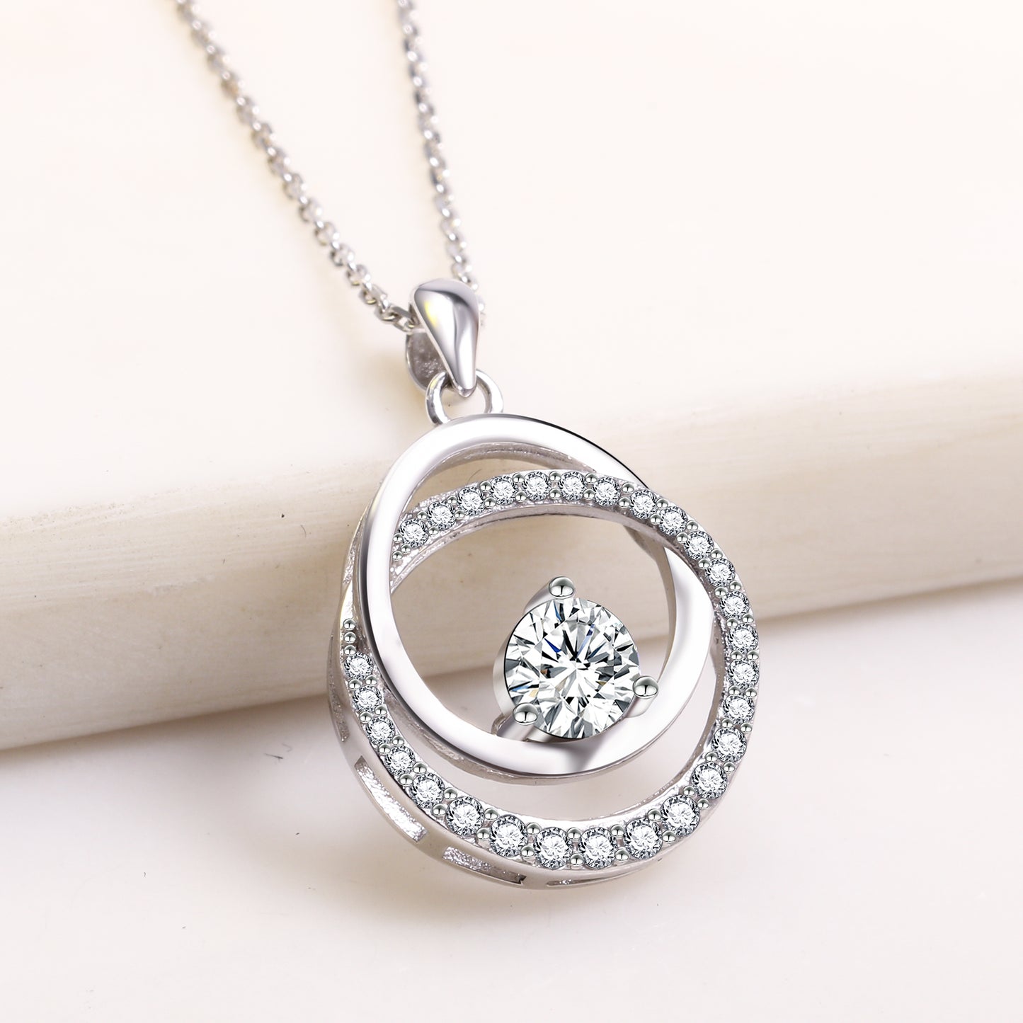 GalaInfinityPendantNecklaceWomensSterlingSilverCZGingerLyneCollection_Clear-4
