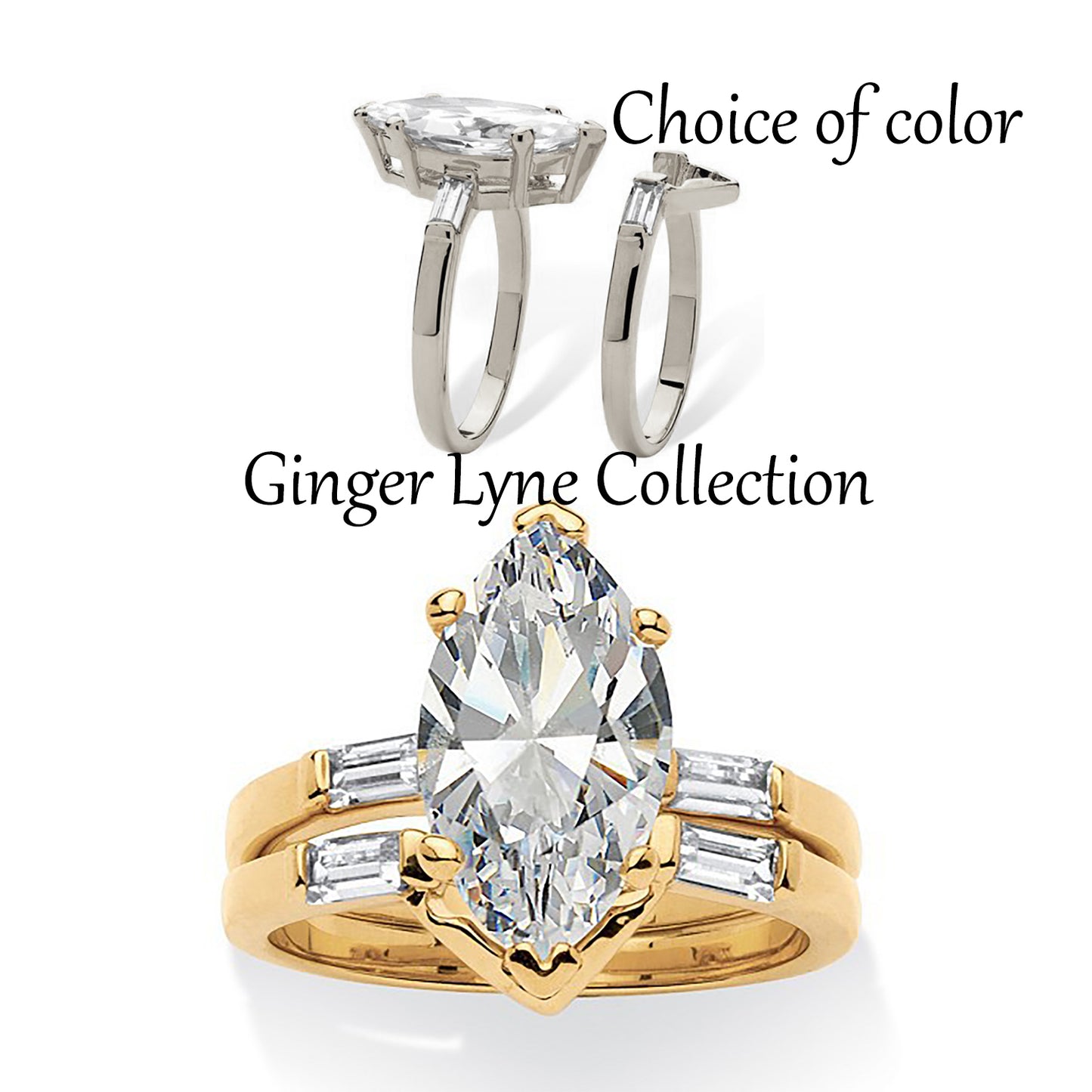 NicoleWeddingRingSetforWomenMarquiseBaguetteCzEngagementRingandBandbyGingerLyne_Silver-3