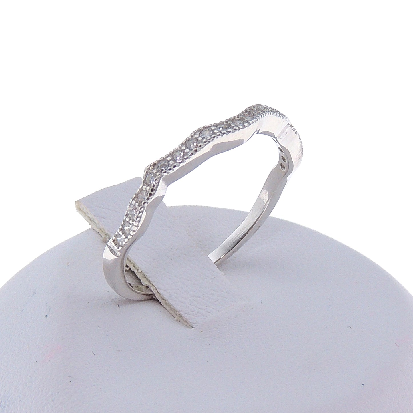 VersiaWeddingBandRingSterlingSilverCzScallopBridalWomensGingerLyneCollection_Silver-5
