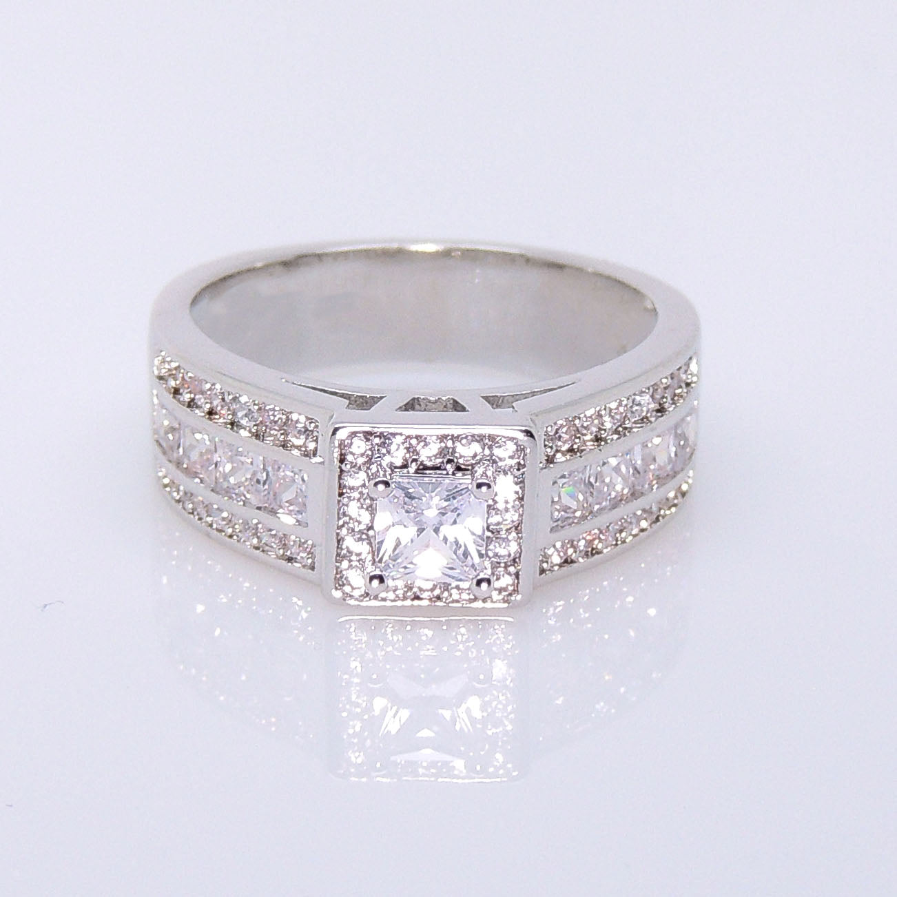 LavishEngagementRingHaloPrincesCzBridalWeddingWomensGingerLyneCollection_Silver-4