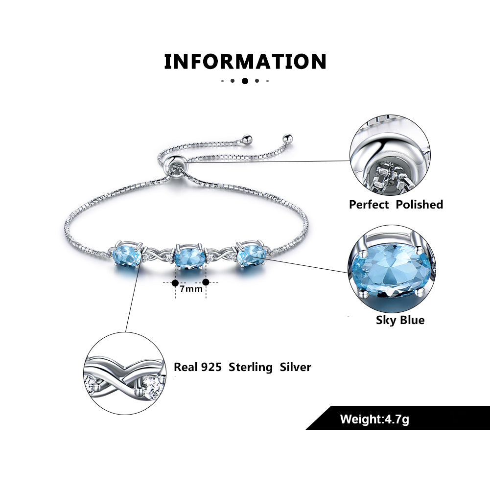 AdjustableChainBraceletforWomenSilverCreatedBlueTopazGingerLyneCollection_MediumBlue-5
