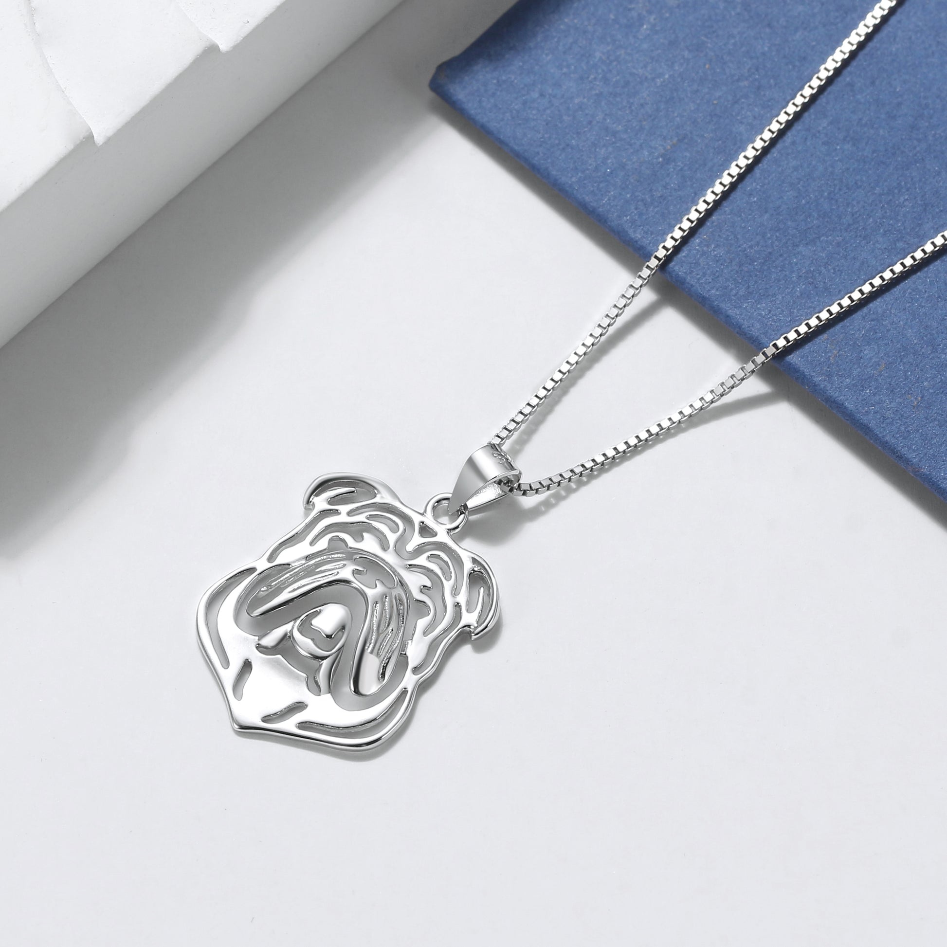 Bulldog Sterling Silver Dog Necklace Earrings Set Womens Ginger Lyne Collection
