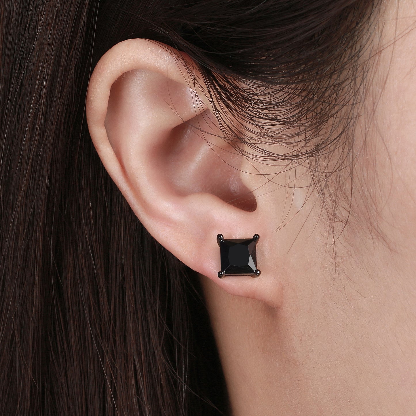 PrincessBlackStudEarringsCubicZirconiaSterlingSilverGingerLyneCollection_Black-4