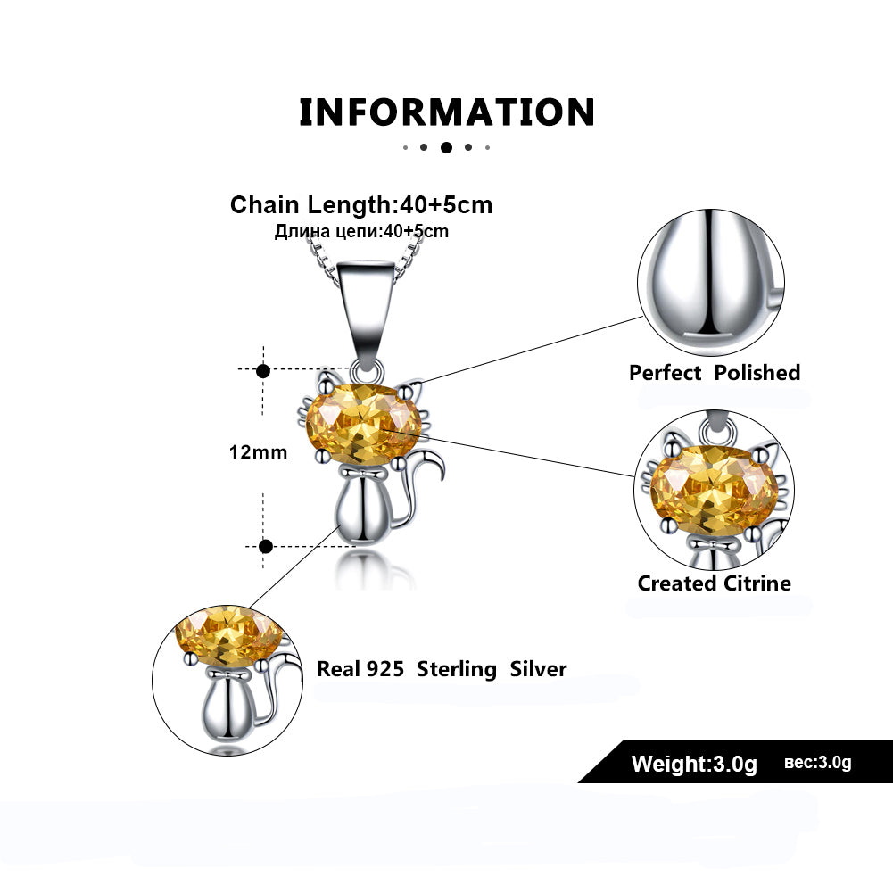 KittyCatNecklaceforWomenCitrineSterlingSilverGingerLyneCollection_Yellow-6