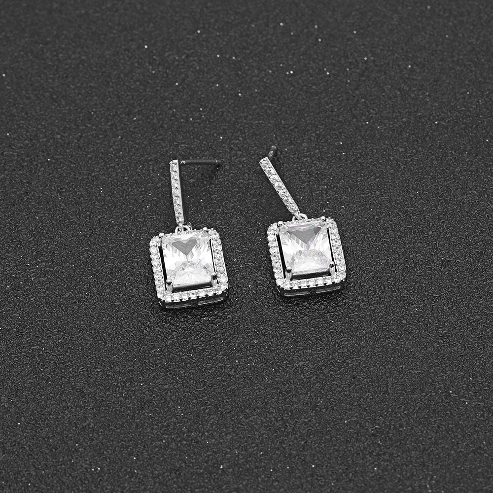 DorianDropDangleHaloEmeraldCzSterlingSilverWomensGingerLyneCollection_Silver-2