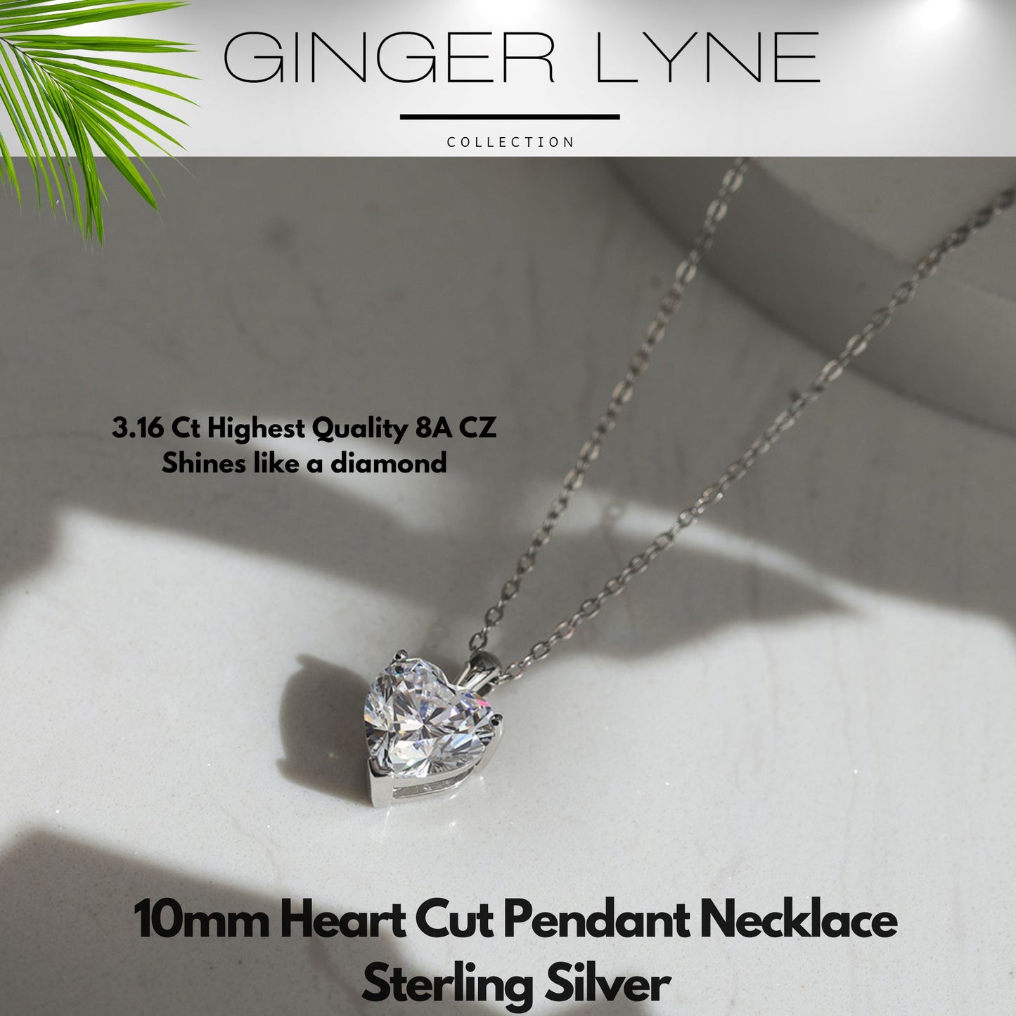 HeartSolitaireNecklaceforWomenSterlingSilver3Ct8ACubicZirconiaPendant18"ChainbyGingerLyne_Silver-2
