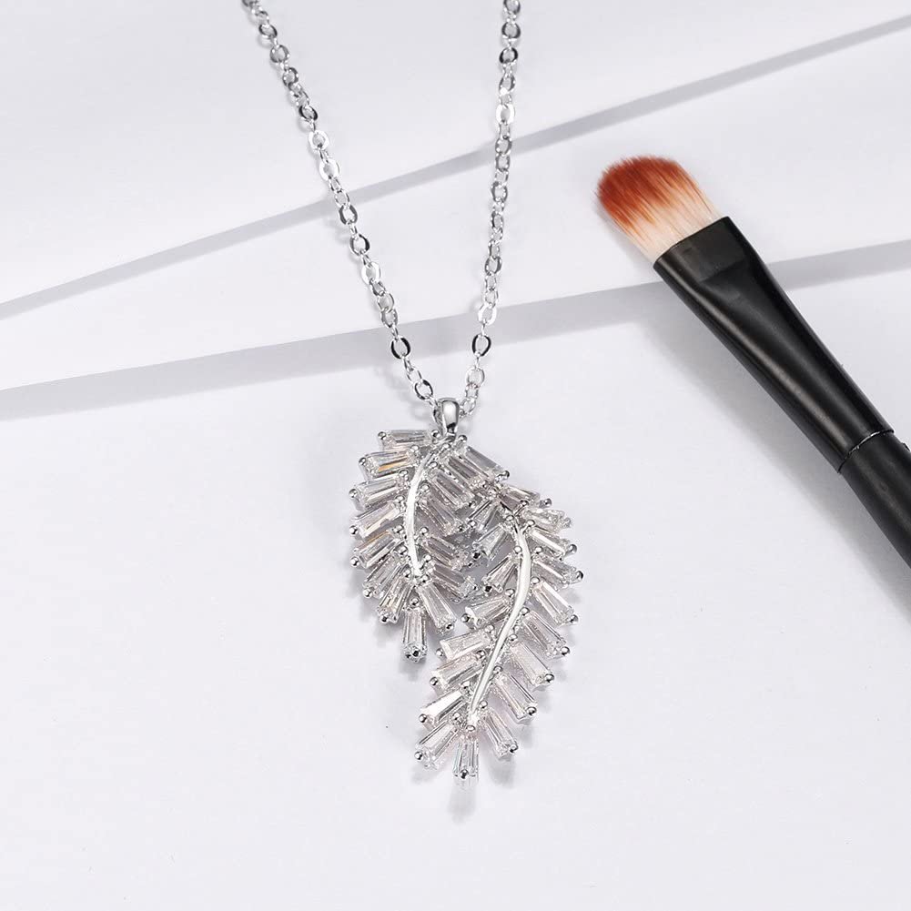 PendantNecklaceWomenforWomenFancyCurvedLeafDesignClearCzGingerLyneCollection_White-6