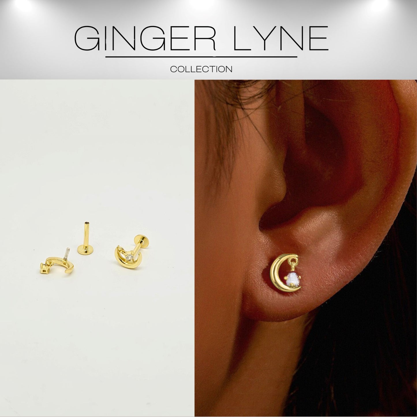 MoonandStarFlatBackEarringsforWomenSterlingSilver16gCartilageHelixLobeBodyPiercingStudGingerLyne_Gold-2