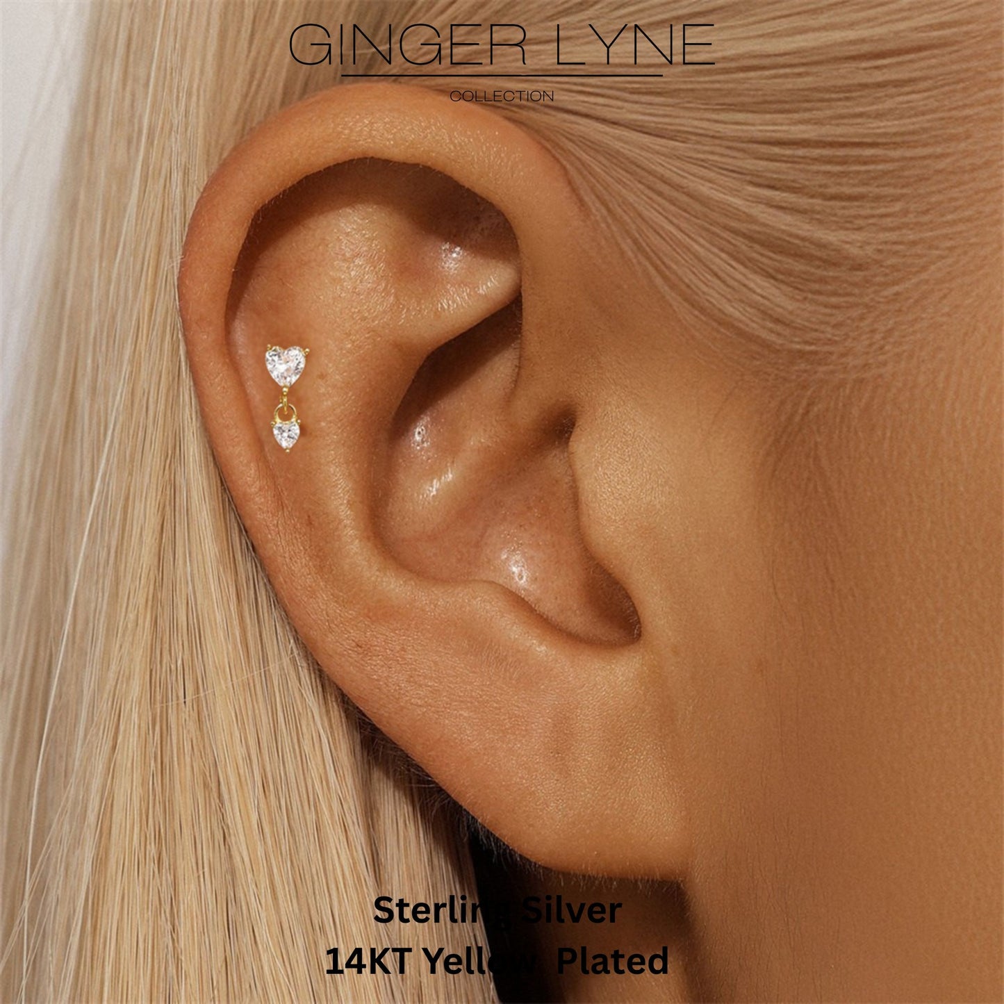 HeartDangleCZFlatBackEarringsforCartilageHelixTragusLobe14KtGoldPlatedSterlingSilver1pairbyGingerLyne_Gold-5