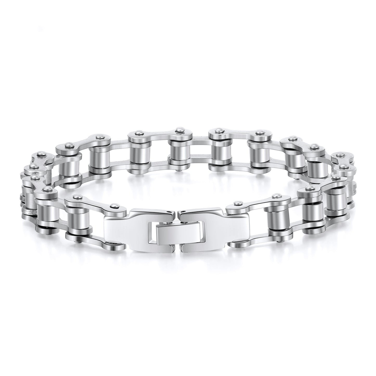 BikerBraceletforMenStainlessSteelBraceletGothMotorcycleBikeChainbyGingerLyne_Silver-1