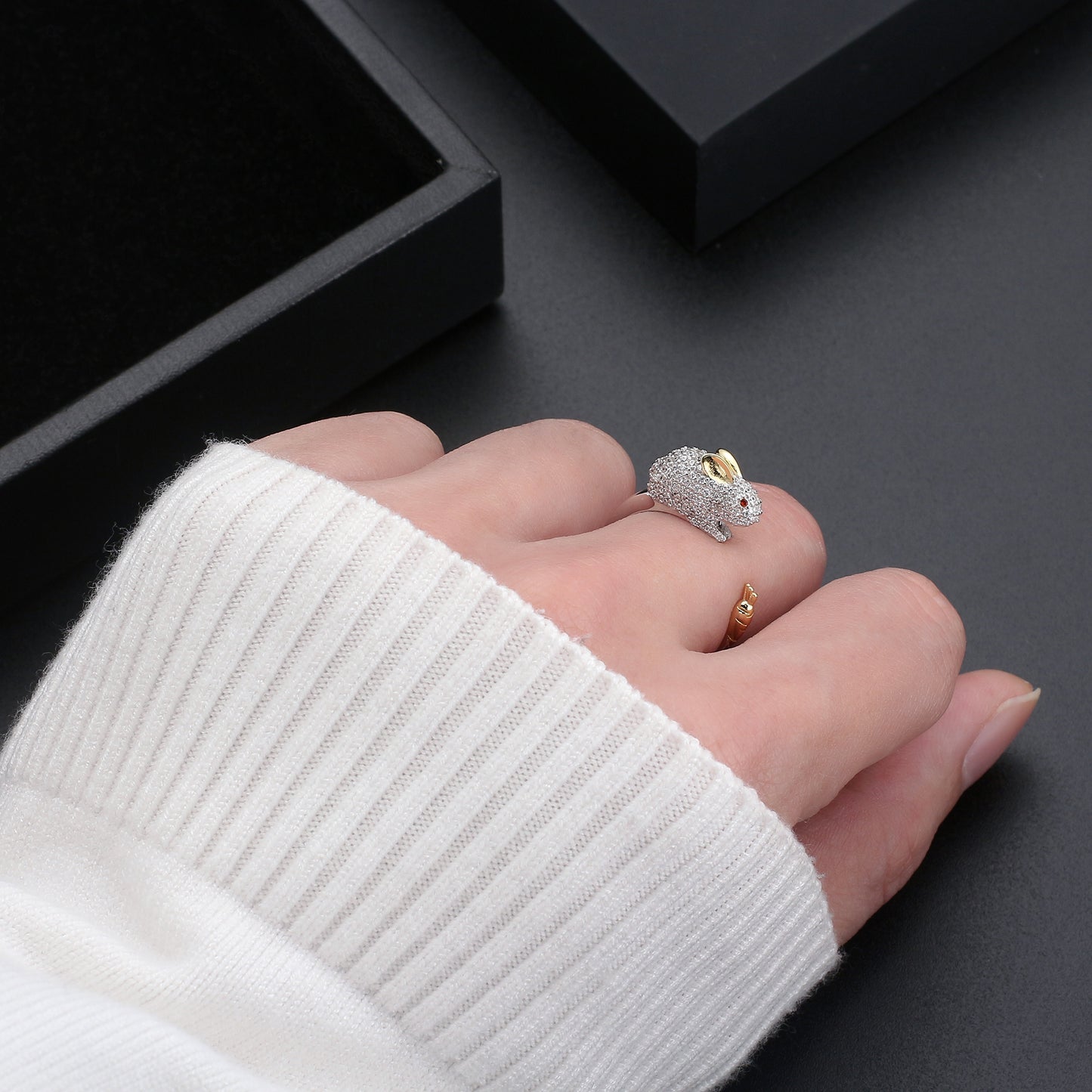 BunnyCarrotWrapRingforWomenSterlingSilverZirconiaGingerLyneCollection_Clear-7