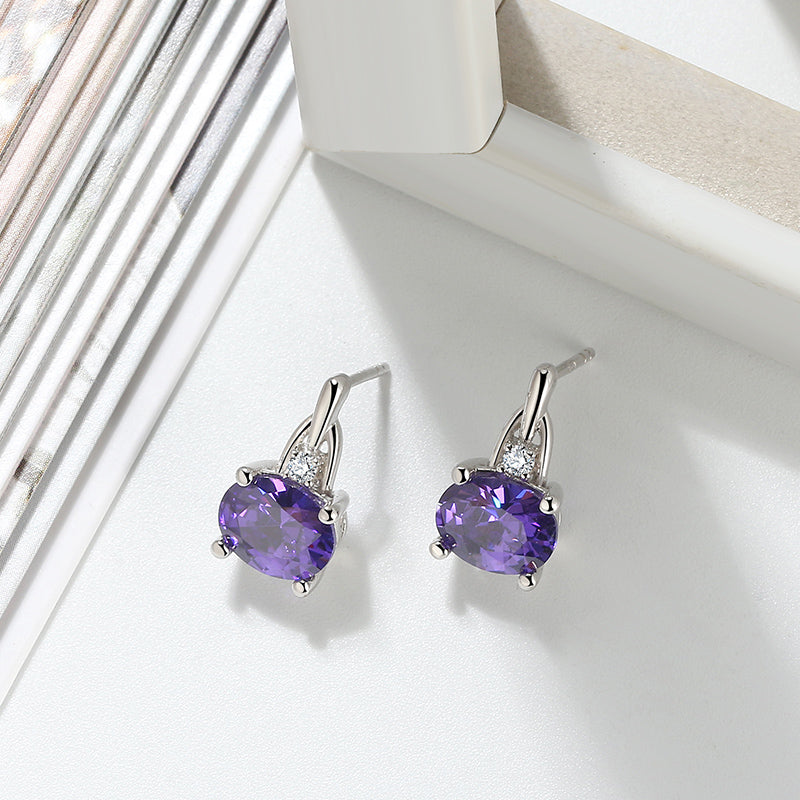DropStudEarringsforWomenPurpleOvalCzSterlingSilverWomensGingerLyneCollection_Purple-3