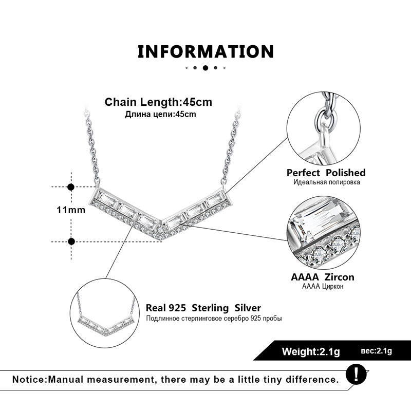 VShapeNecklaceforWomenBaguetteCzSterlingSilverChainGingerLyneCollection_Silver-7