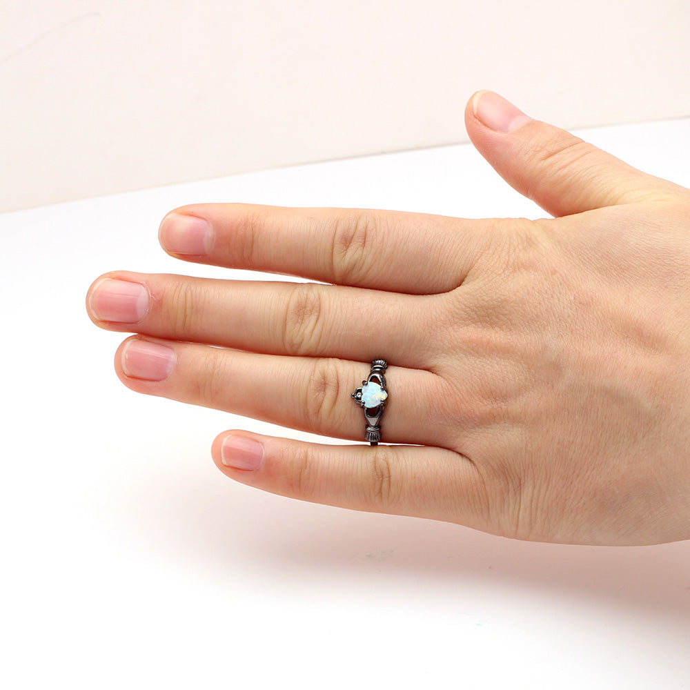 DarlinaEngagementRingforWomenCladdaghCrownFireOpalGingerLyneCollection_Black-3