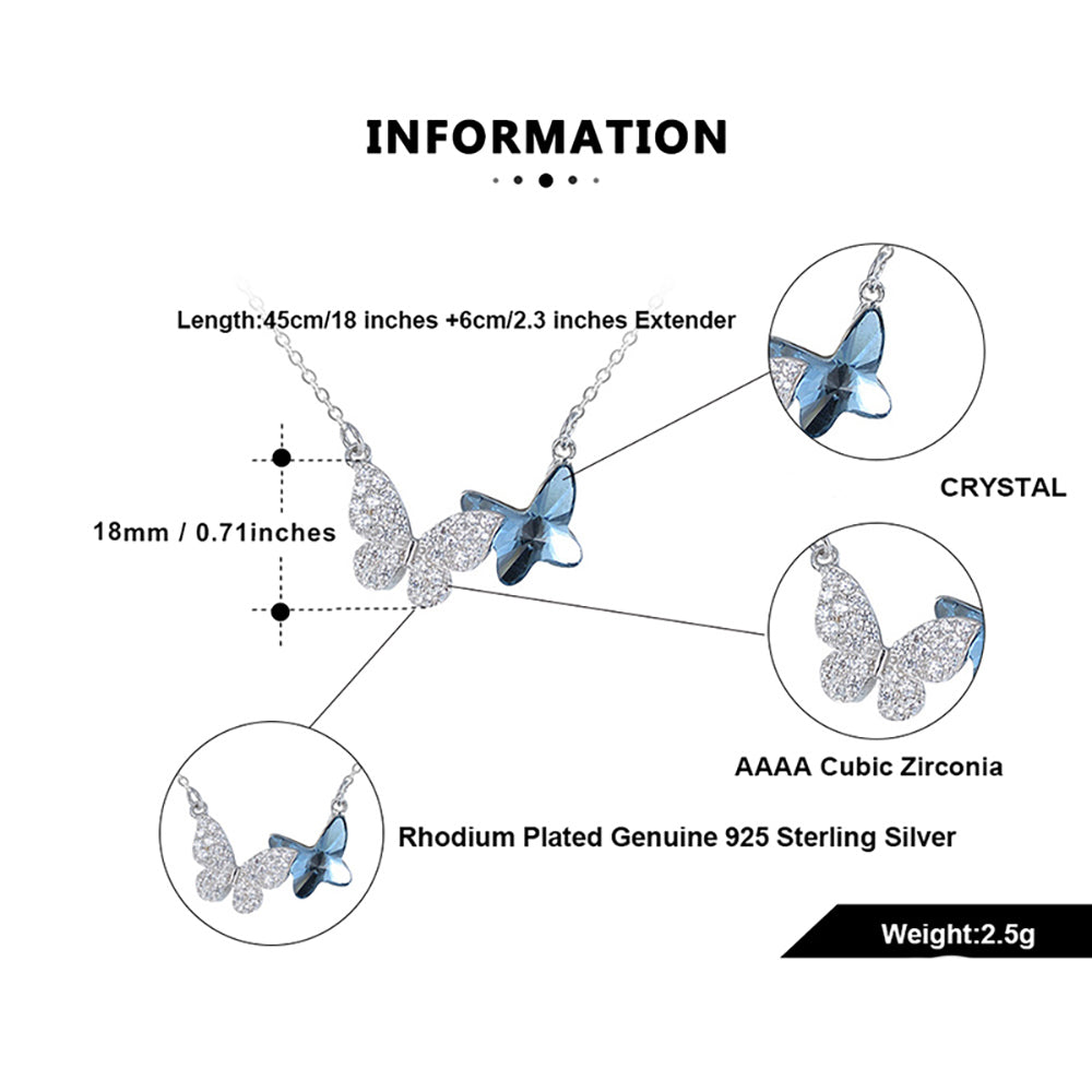 ButterflyPendantNecklaceWomensBlueCrystalSterlingSilverGingerLyneCollection_Blue-7