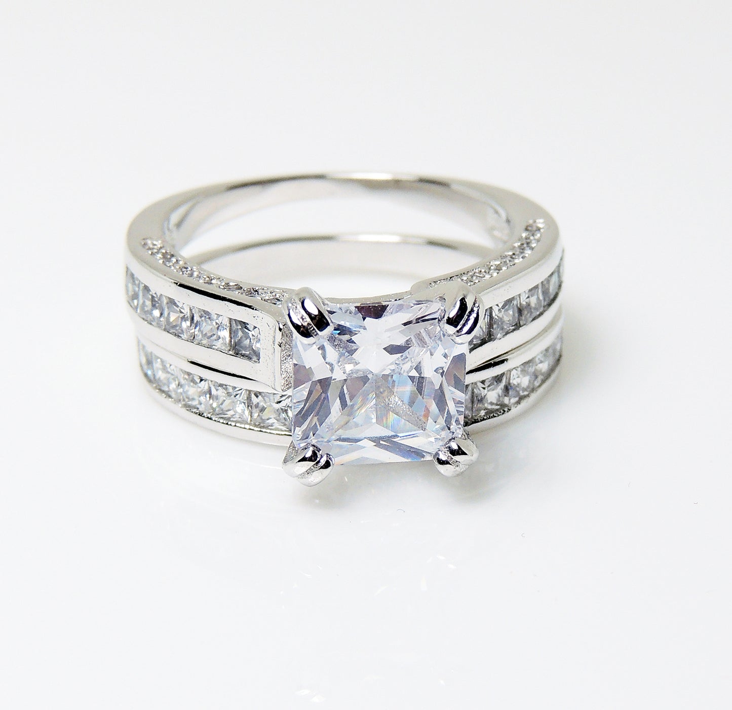 TrynityWeddingRingSetforWomenCZEngagementRingMatchingBridalBandGingerLyneCollection_Silver-3