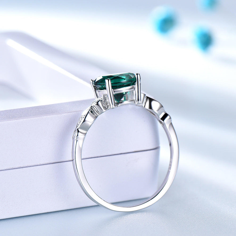 EngagementRingforWomenRoundBirthstoneEmeraldSterlingSilverGingerLyneCollection_Green-5