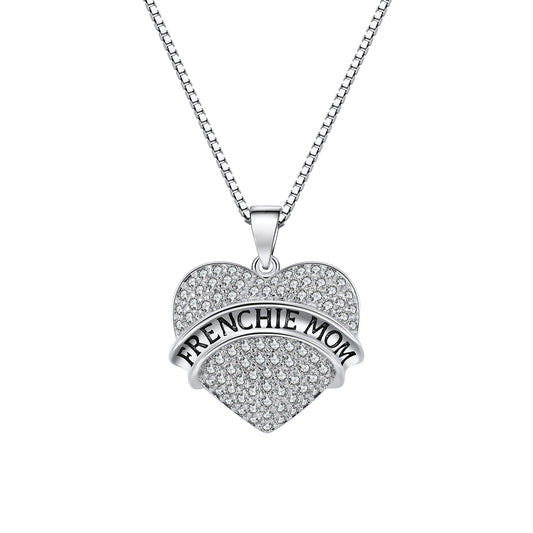 FrenchieMomFrenchBulldogHeartNecklaceCubicZirconiaWomenGingerLyneCollection_Silver-1