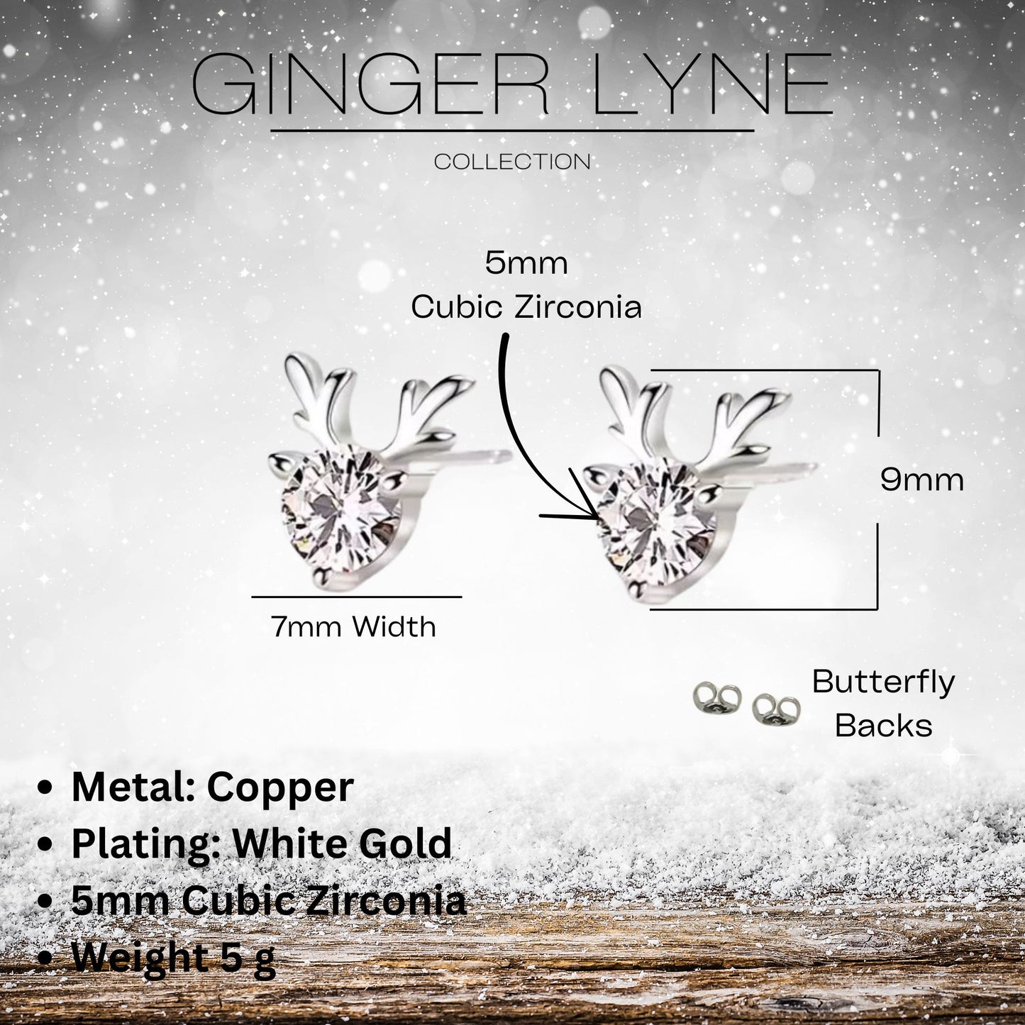 CZReindeerChristmasEarringsforWomenWhiteGoldPlatedStudbyGingerLyne_Silver-4