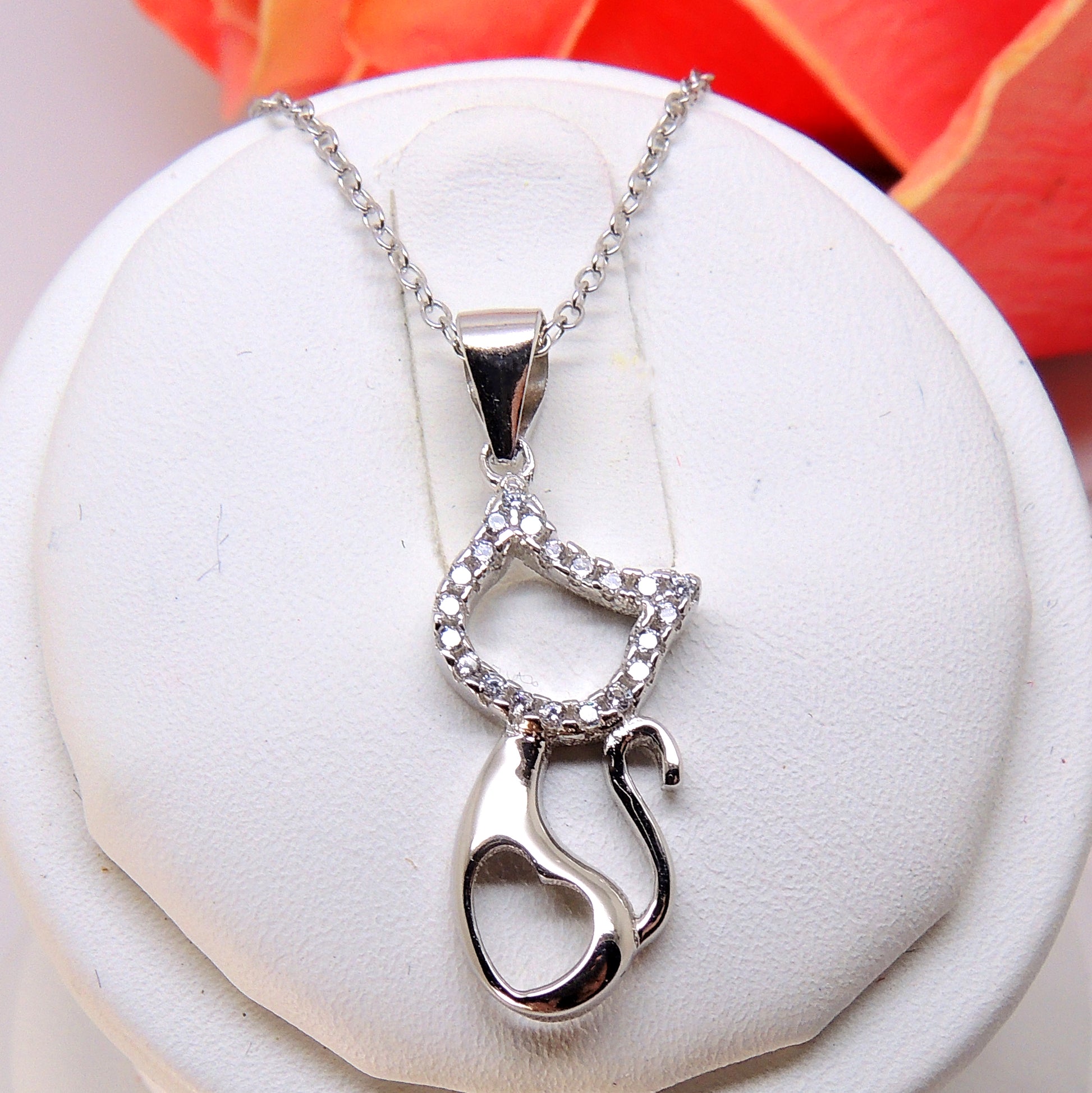 SimonKittyCatPendantNecklaceforWomenSterlingSilverCzGingerLyneCollection_Silver-5