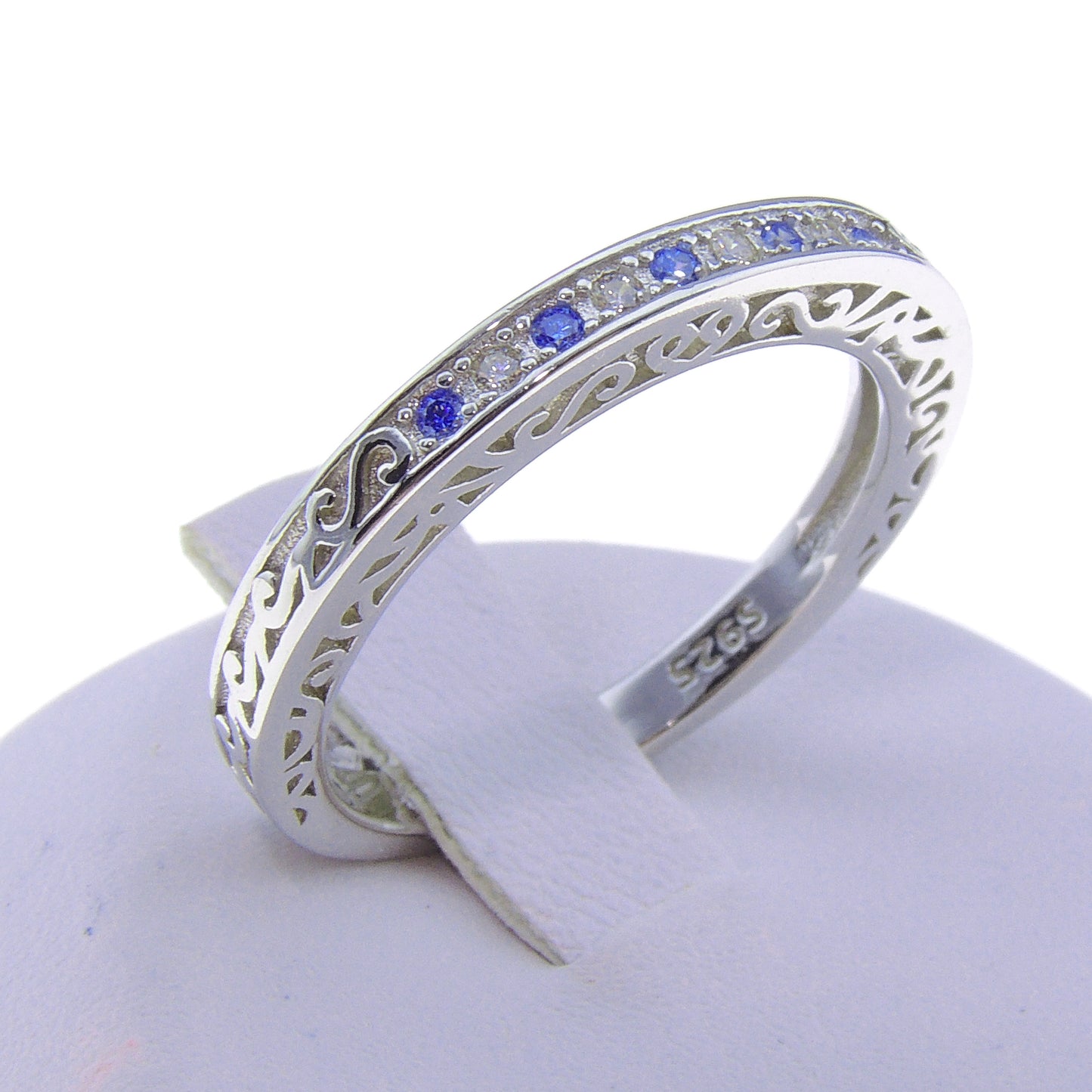 CynthiaClearCzSterlingSilverAnniversaryRingWeddingBandWomenGingerLyneCollection_Blue-5