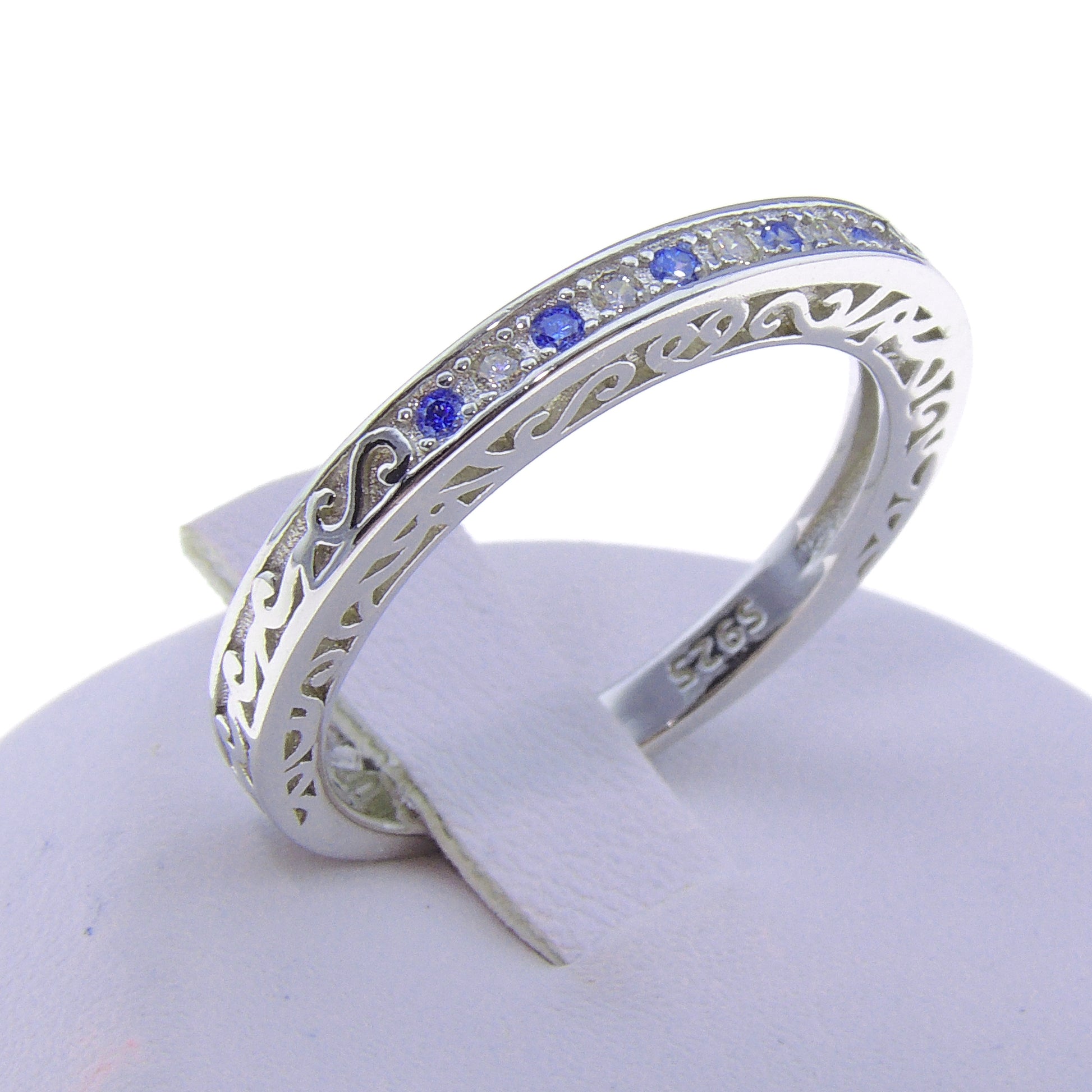 CynthiaClearCzSterlingSilverAnniversaryRingWeddingBandWomenGingerLyneCollection_Blue-5