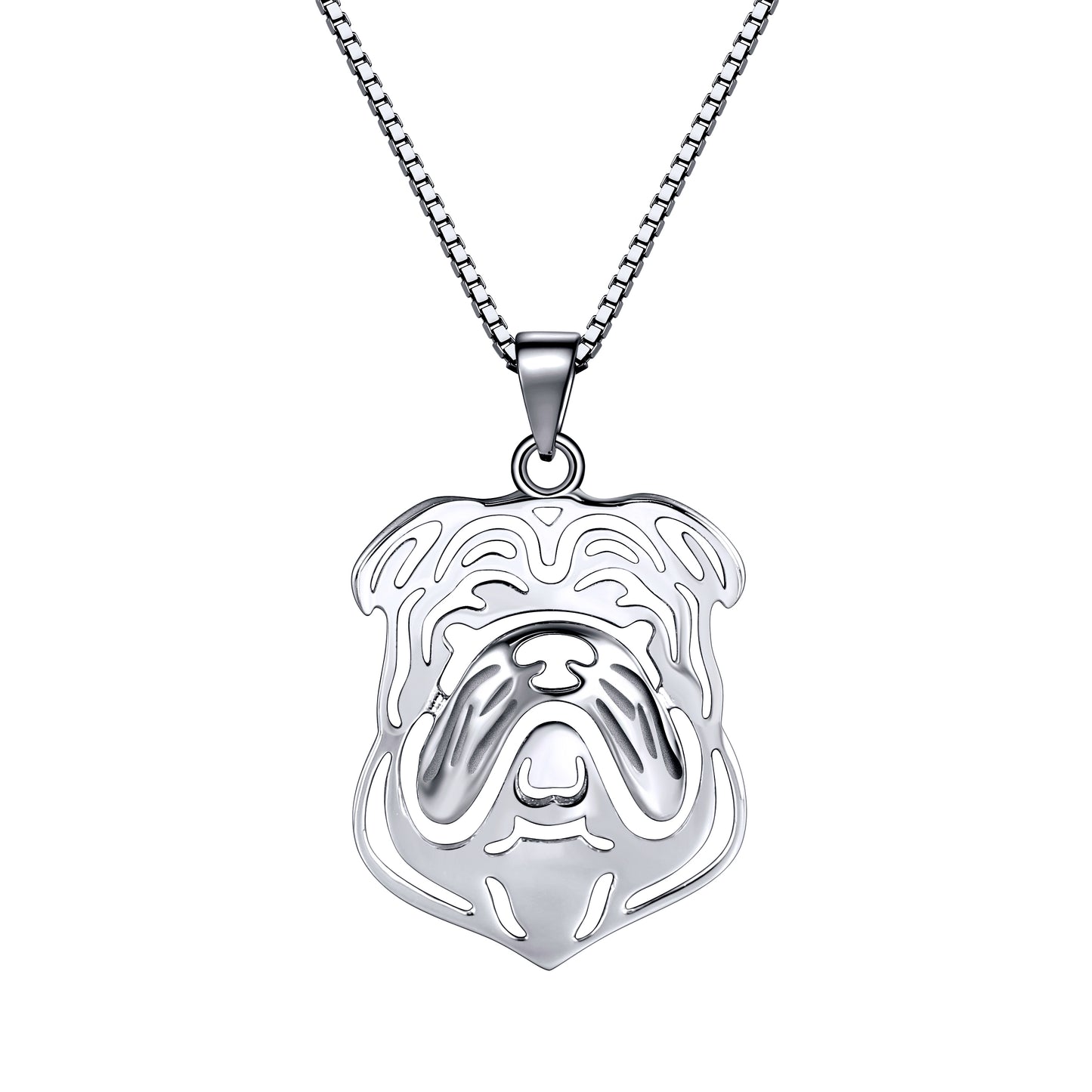 BulldogDogNecklace,Earrings,orSetforWomenSterlingSilverGingerLyneCollection_Necklace-1