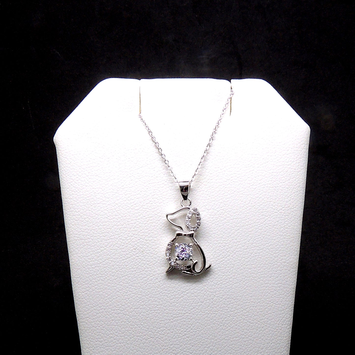 BellaDogPendantSterlingSilverCubicZirconiaChainNecklaceGingerLyneCollection_silver-3