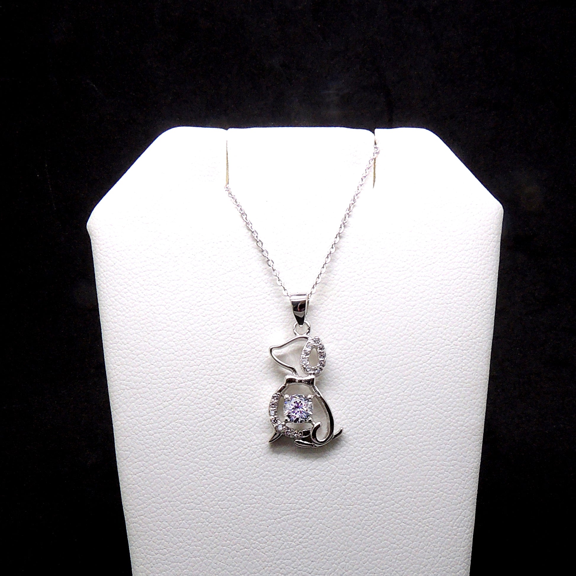 BellaDogPendantSterlingSilverCubicZirconiaChainNecklaceGingerLyneCollection_silver-3