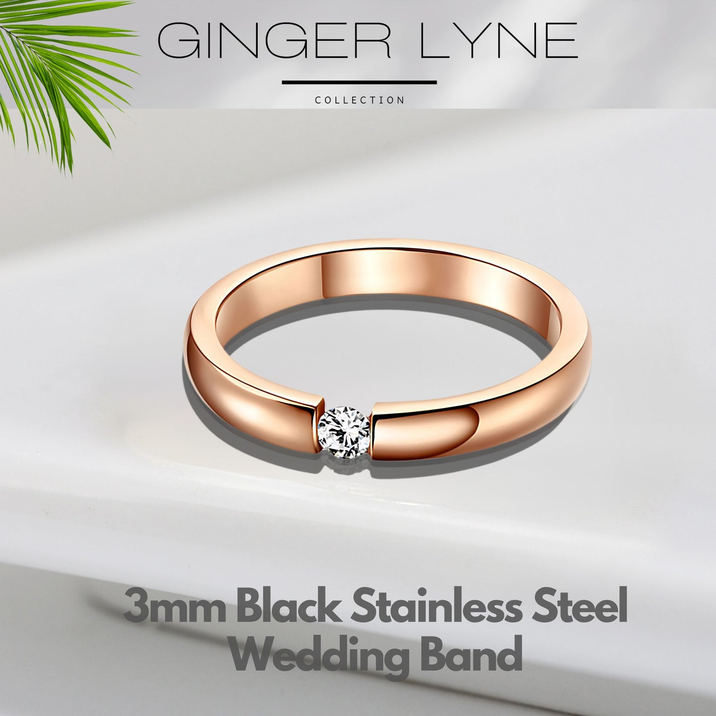 WeddingBandRingforWomenorMenRoseGoldStainlessSteelCrystalGingerLyneCollection_RoseGold-2
