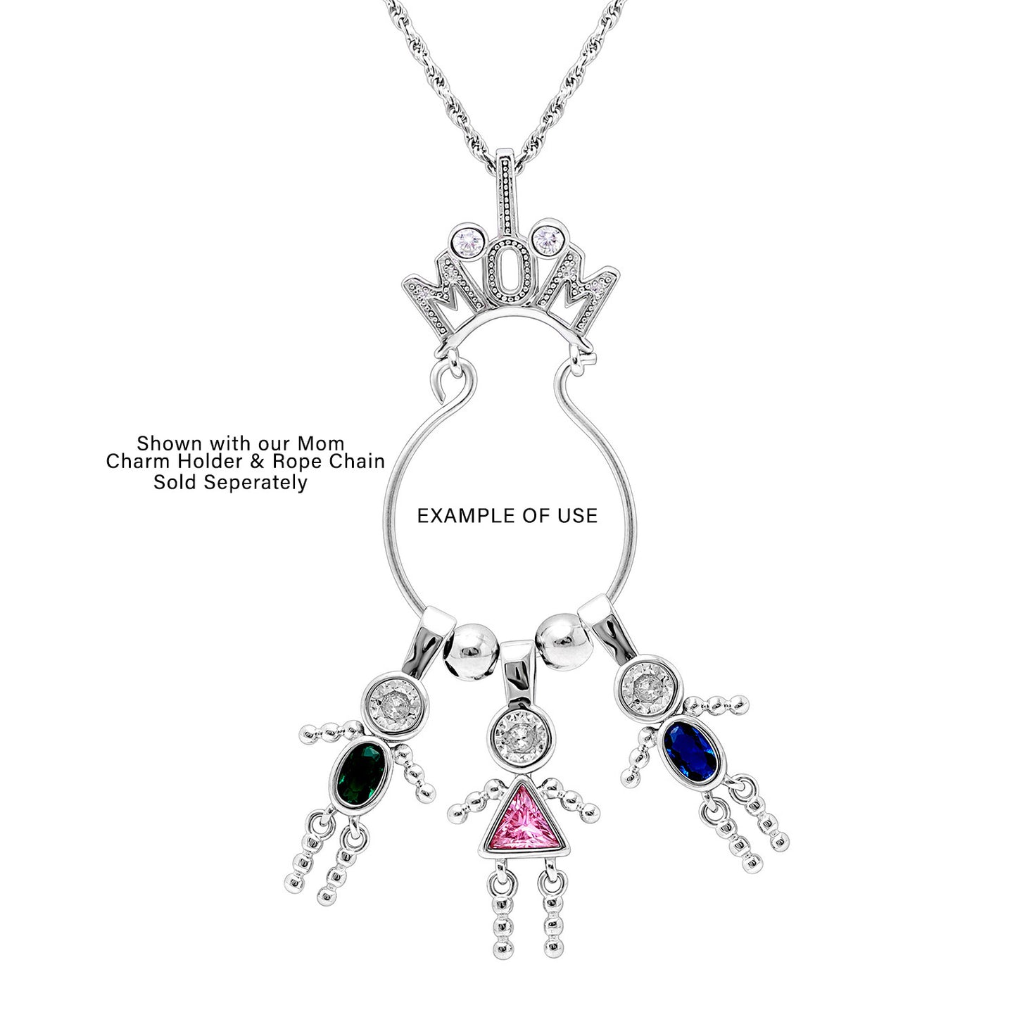 NecklaceCharmHolderforGrandmabyGingerLyneSterlingSilverCz_CharmHolderGrandma-2