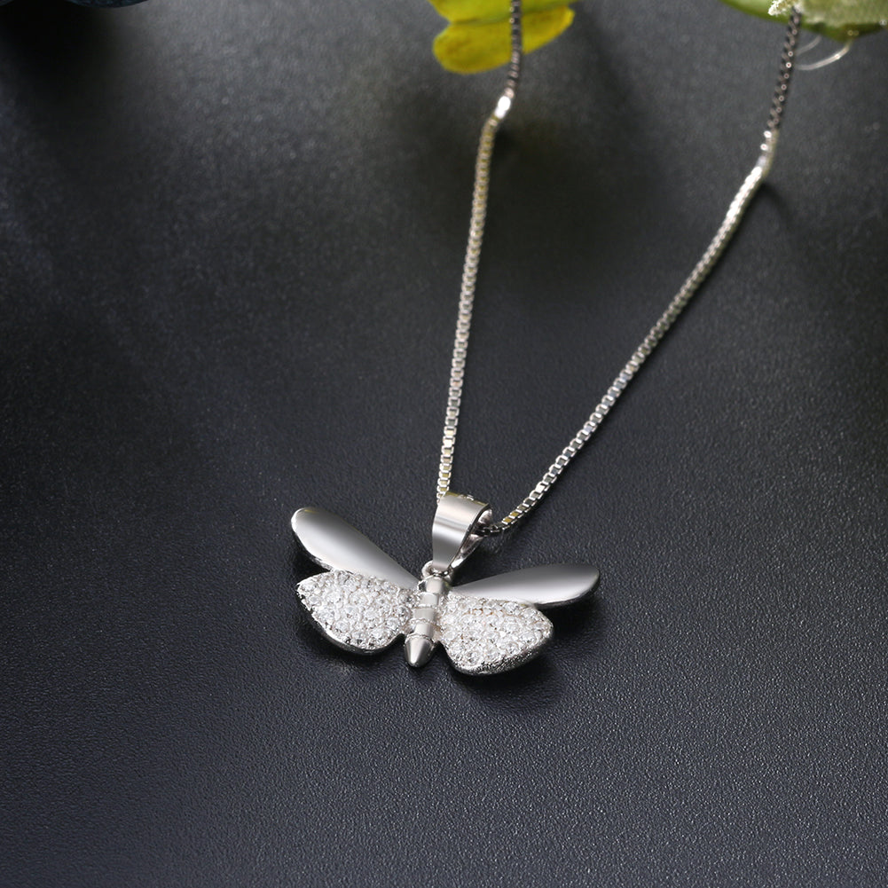 ButterflyPendantNecklaceforWomenSterlingSilverCzGingerLyneCollection_Clear-2