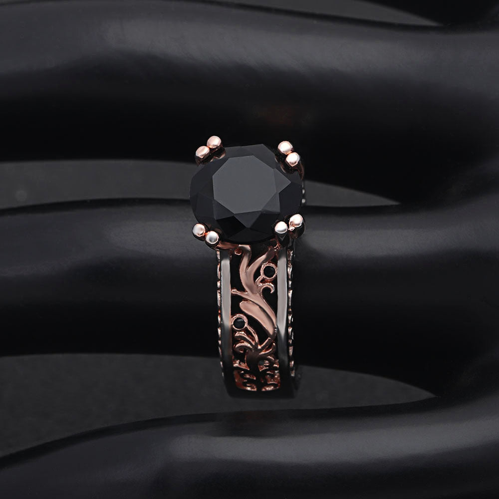 NadiaEngagementRingSolitiareCzRoseGoldPlatedWomensGingerLyneCollection_Black/Silver-4