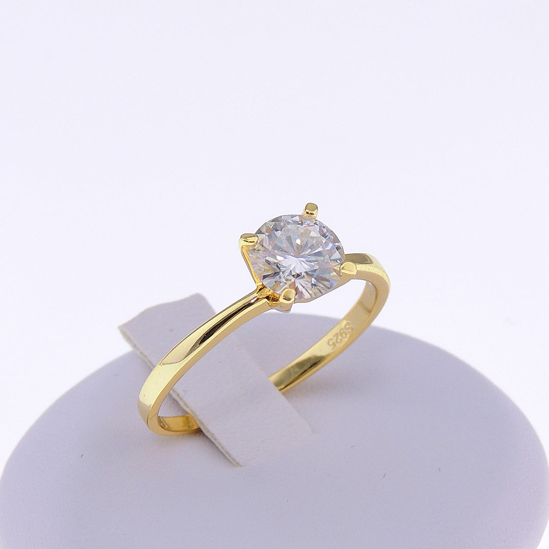 AmoreEngagementRingWomen1,2or3CtTopazSterlingGingerLyneCollection_Gold1Carat-3