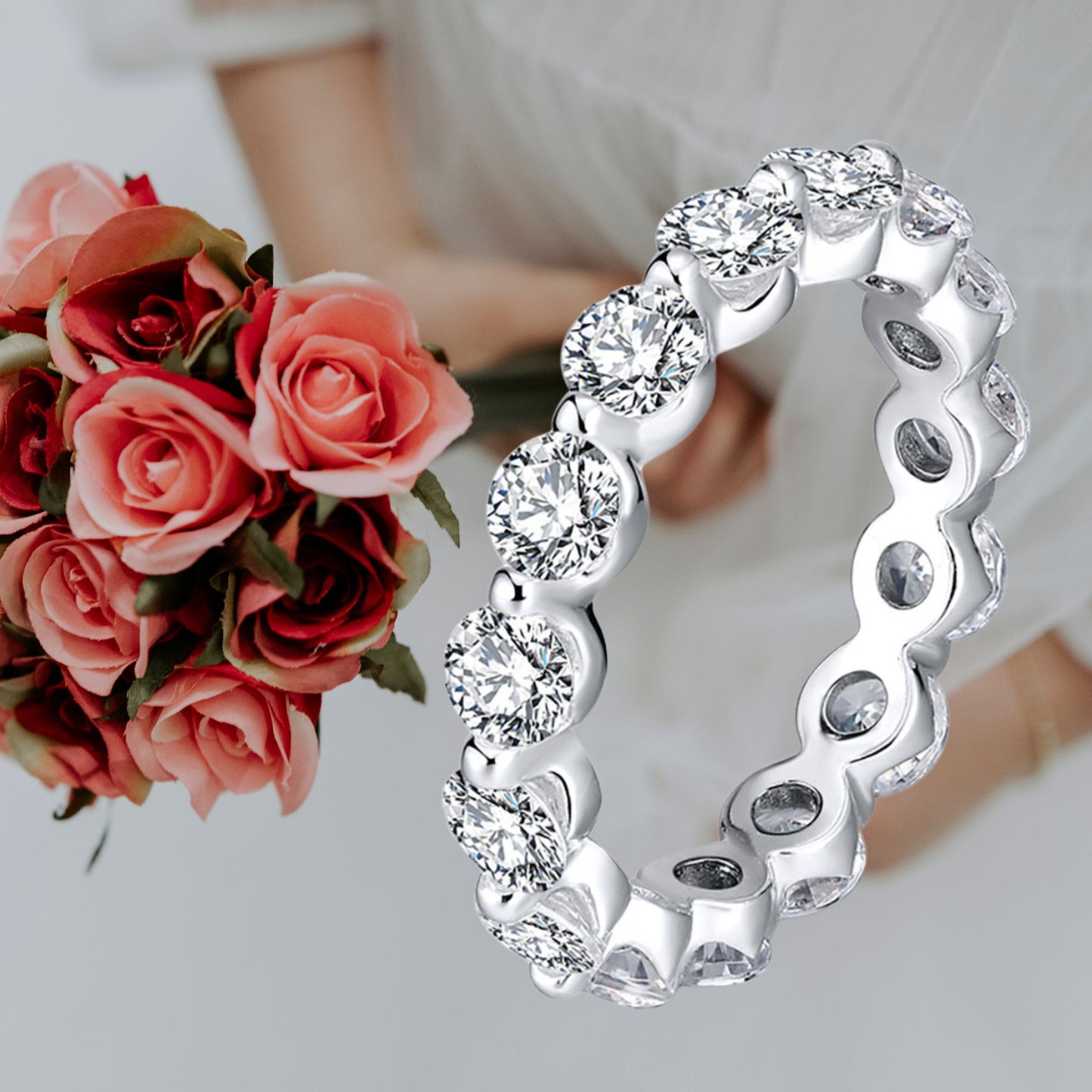EternityWeddingBandRingforWomenCubicZirconiaSterlingSilverGingerLyneCollection_Clear-2