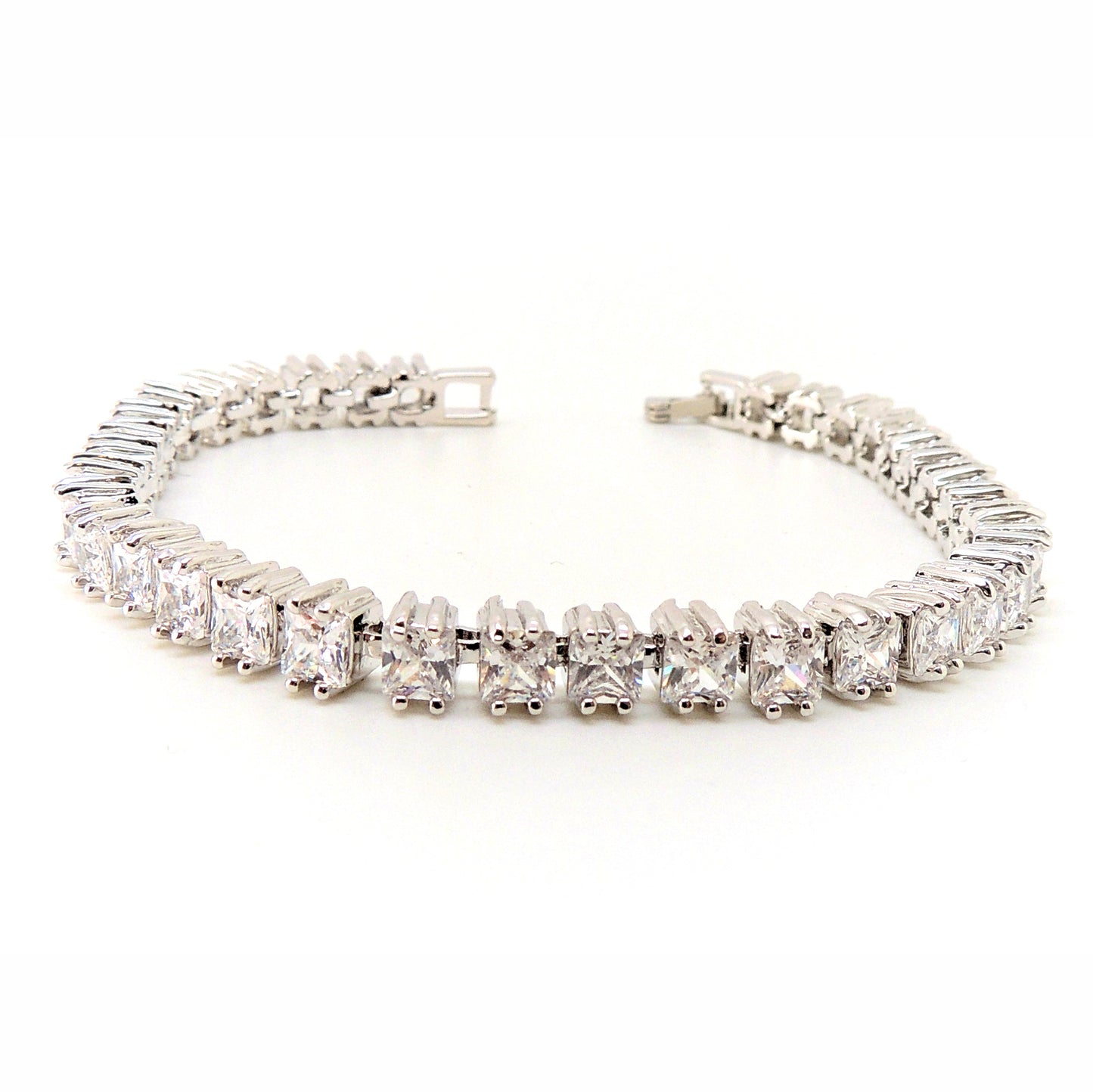 GemmaEmeraldCutCzTennisBraceletWomensGingerLyneCollection_Silver-4