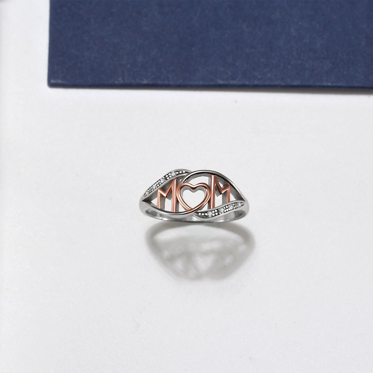 MomHeartRingWhiteandRoseGoldPlatedSterlingSilverWomensGingerLyneCollection_Clear-3