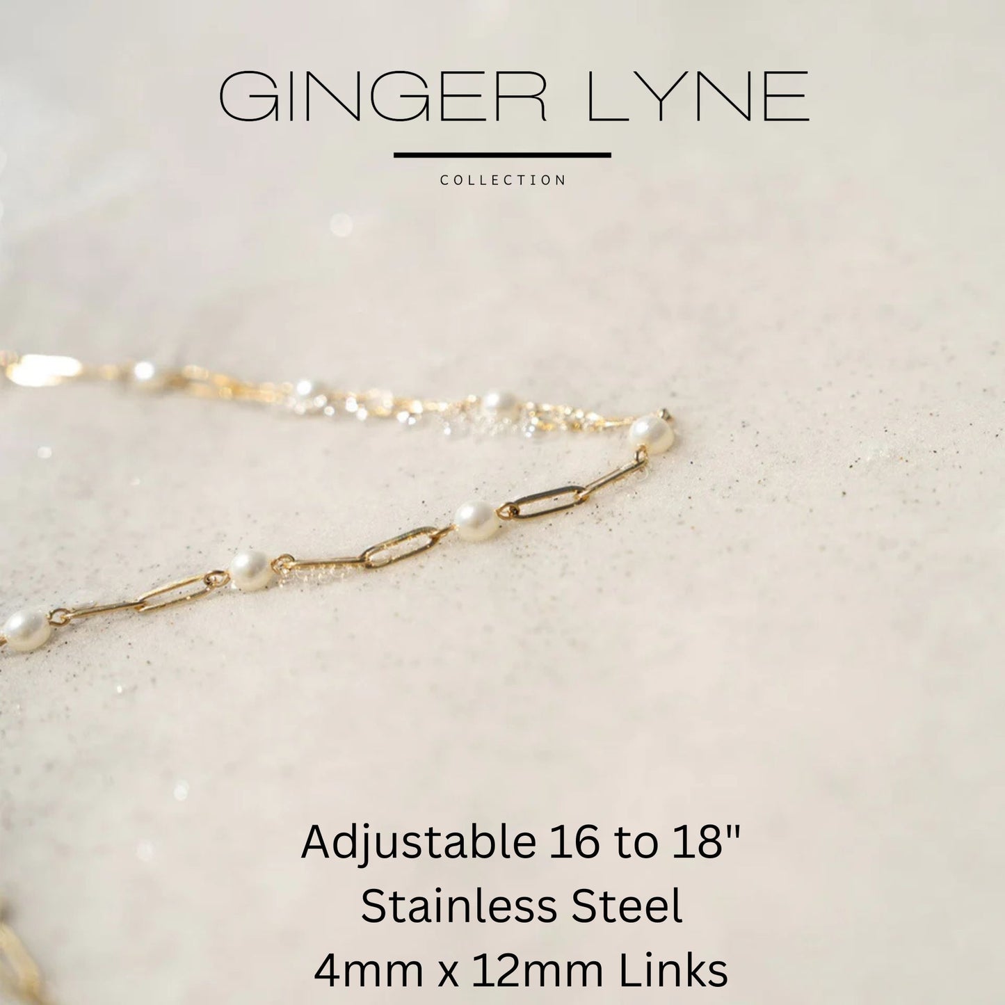 SimulatedPearlPaperclipChainNecklaceforWomenGoldStainlessSteelGingerLyneCollection_Gold-3