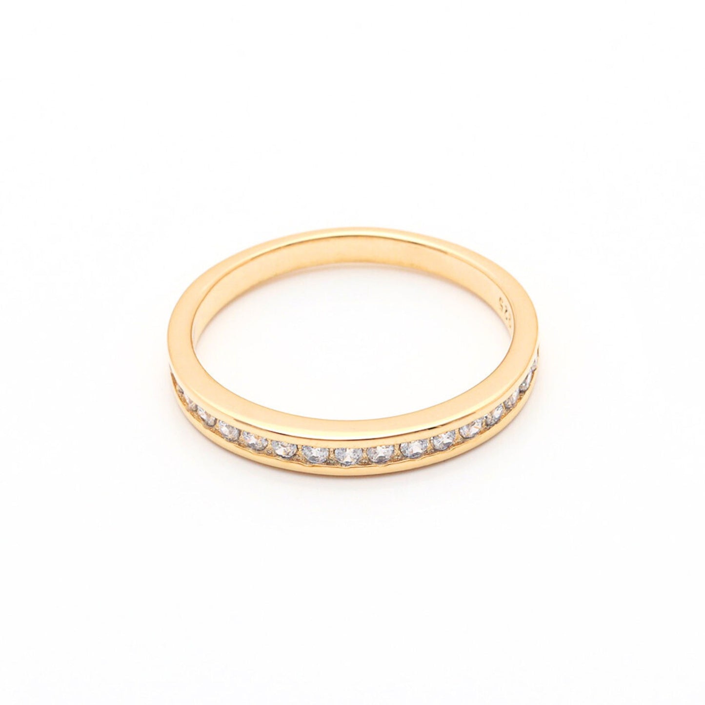 VictoriaAnniversaryBandRingSterlingSilverCzWomensGingerLyneCollection_Gold/Silver-3