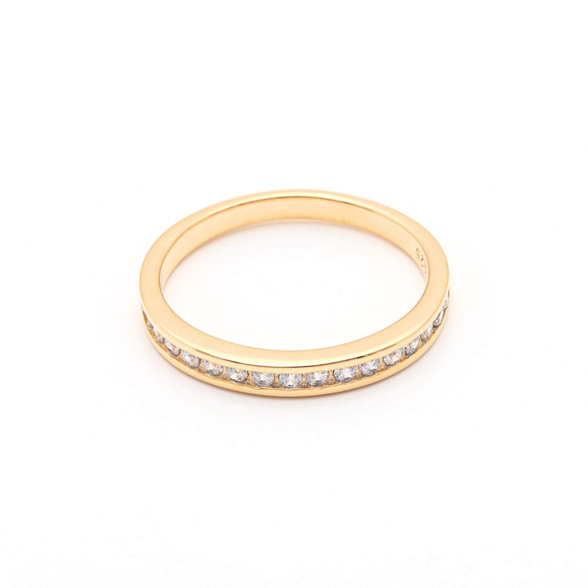 VictoriaAnniversaryBandRingSterlingSilverCzWomensGingerLyneCollection_Gold/Silver-3